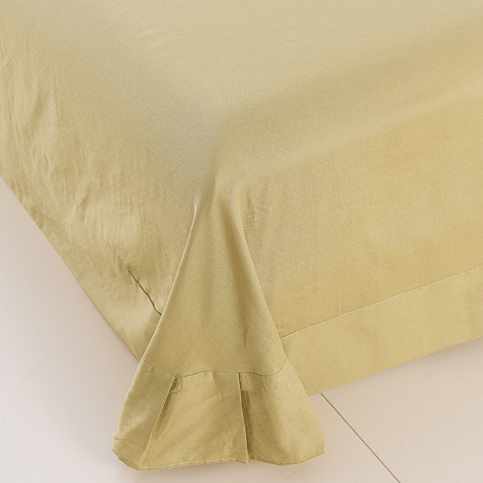 91家纺网 家纺一手货源 找家纺 金昱纺 2025新款A类全棉纯棉双层纱四件套 大圆满-绿