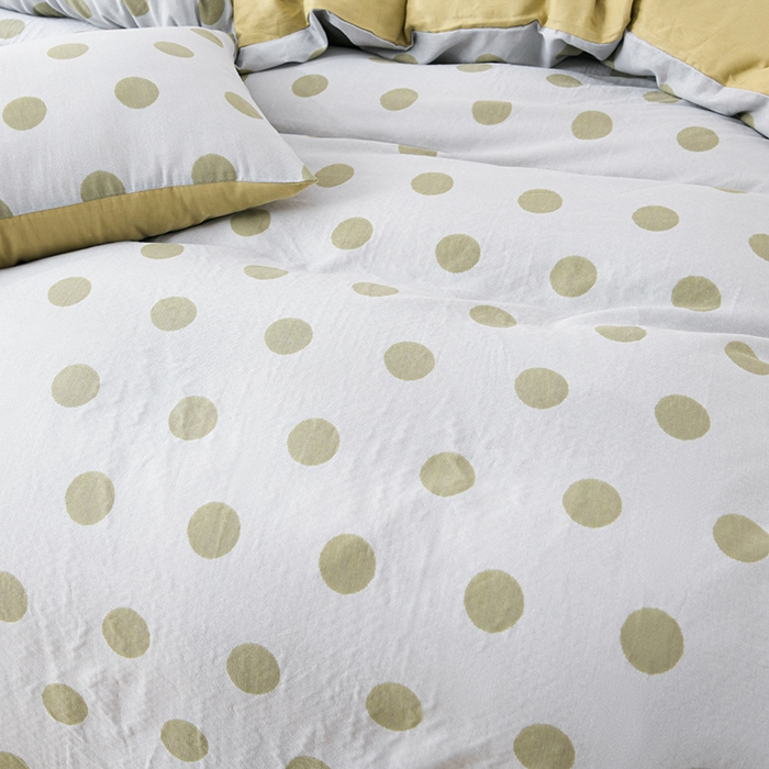 91家纺网 家纺一手货源 找家纺 金昱纺 2025新款A类全棉纯棉双层纱四件套 大圆满-绿