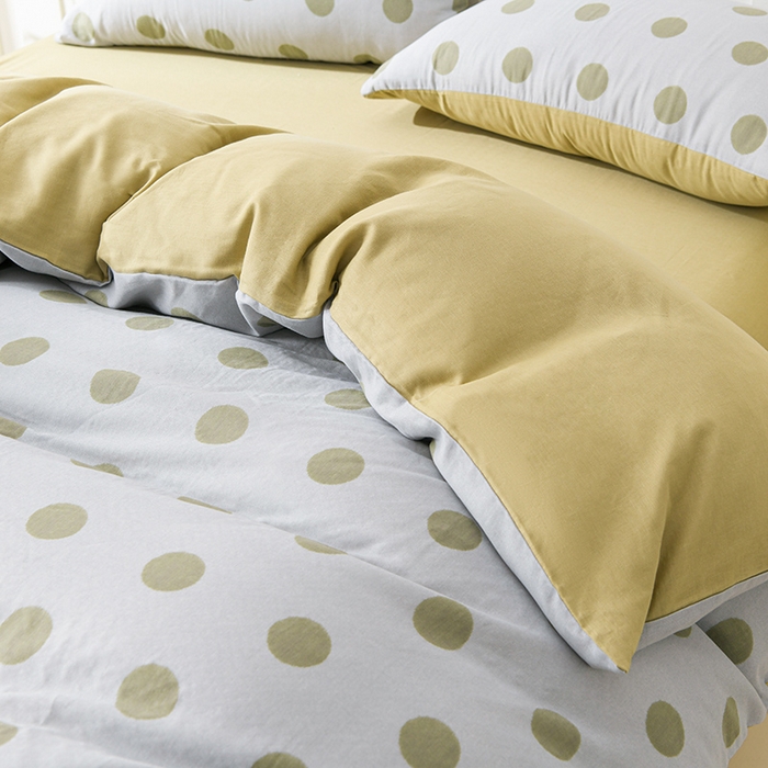 91家纺网 家纺一手货源 找家纺 金昱纺 2025新款A类全棉纯棉双层纱四件套 大圆满-绿