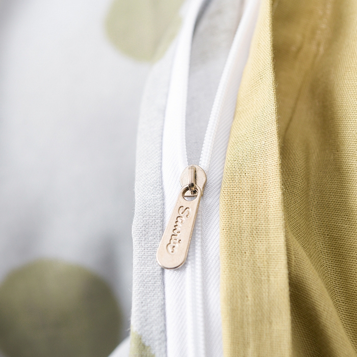 91家纺网 家纺一手货源 找家纺 金昱纺 2025新款A类全棉纯棉双层纱四件套 大圆满-绿