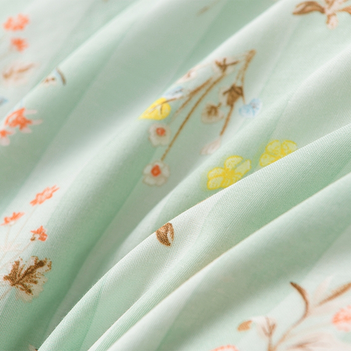 91家纺网 家纺一手货源 找家纺 金昱纺 2025新款A类全棉纯棉双层纱四件套 冬凌-绿