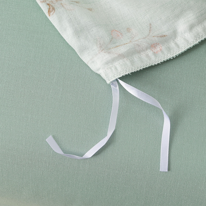 91家纺网 家纺一手货源 找家纺 金昱纺 2025新款A类全棉纯棉双层纱四件套 冬凌-绿