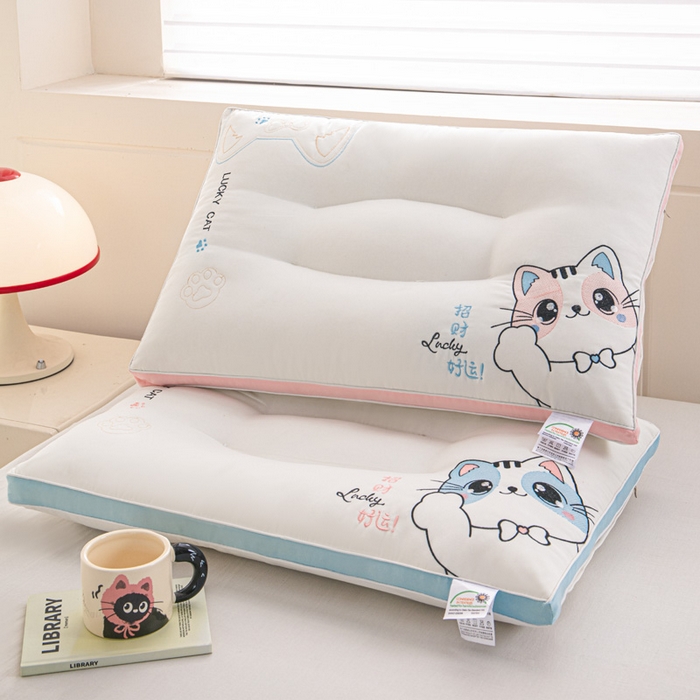 91家纺网 家纺一手货源 找家纺 （总）佳尚枕芯 2025新款情侣招财猫护颈枕 枕头枕芯