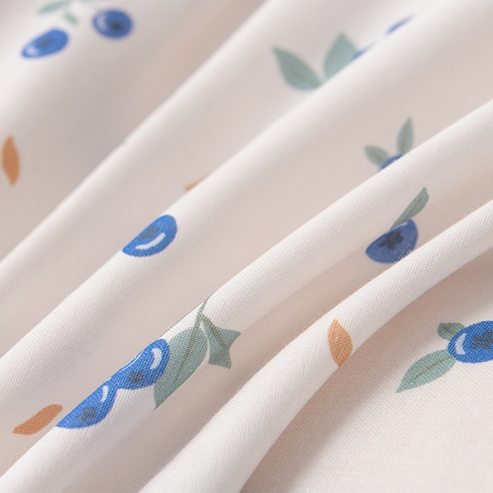 91家纺网 家纺一手货源 找家纺 金昱纺 2025新款A类全棉纯棉双层纱四件套 小蓝莓-蓝