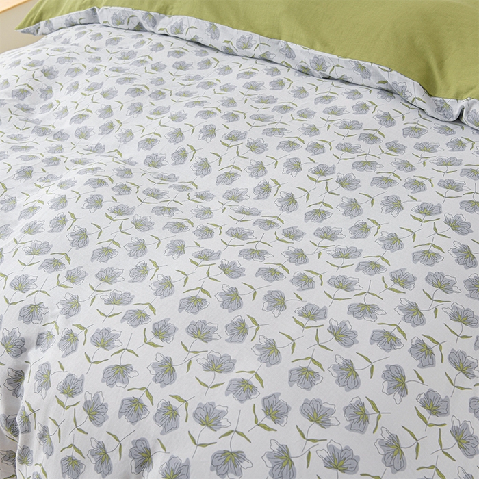 91家纺网 家纺一手货源 找家纺 金昱纺 2025新款A类全棉纯棉双层纱四件套 芝华-绿