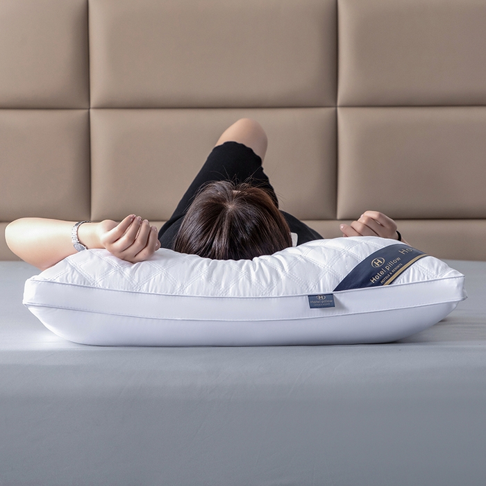 91家纺网 家纺一手货源 找家纺 （总）佳尚枕芯 2025新款三格线亲肤羽丝棉酒店枕枕头枕芯