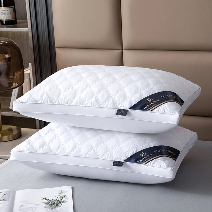 91家纺网 家纺一手货源 找家纺 佳尚枕芯 2025新款三格线亲肤羽丝棉酒店枕枕头枕芯 白色 48x74cm/只 高枕