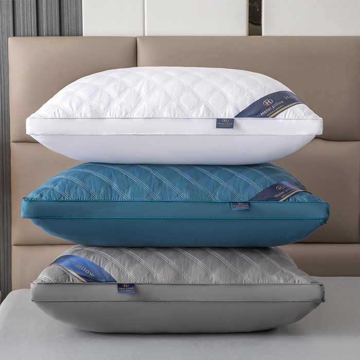 91家纺网 家纺一手货源 找家纺 佳尚枕芯 2025新款三格线亲肤羽丝棉酒店枕枕头枕芯 组合图 48x74cm/只 高枕