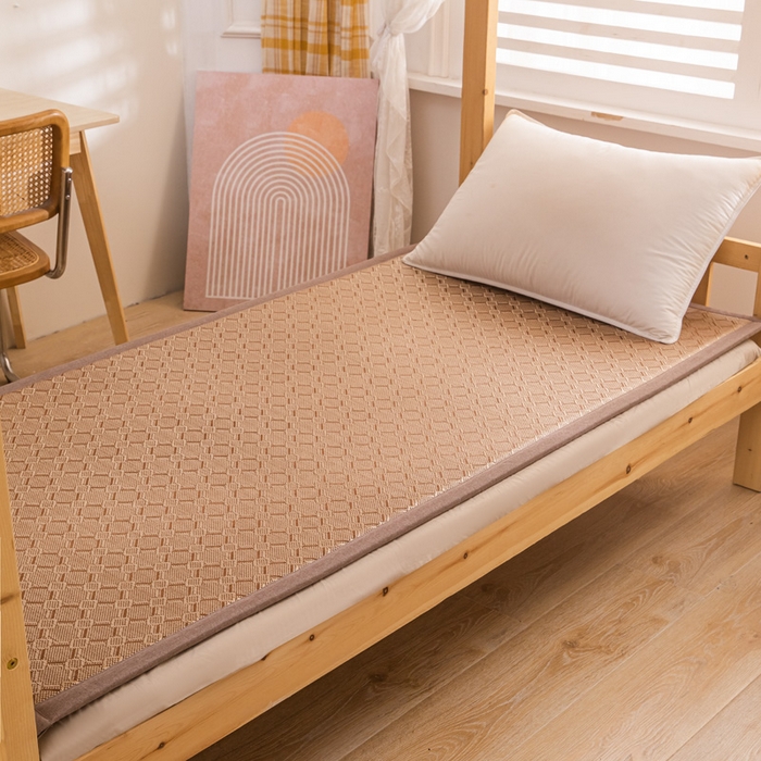 91家纺网 家纺一手货源 找家纺  （买家秀）（爆款花型 不断货）藤席地垫日式榻榻米床边垫子打地铺睡觉凉席藤席凉席床垫软垫学生宿舍床垫 冰藤回字格（学生床）