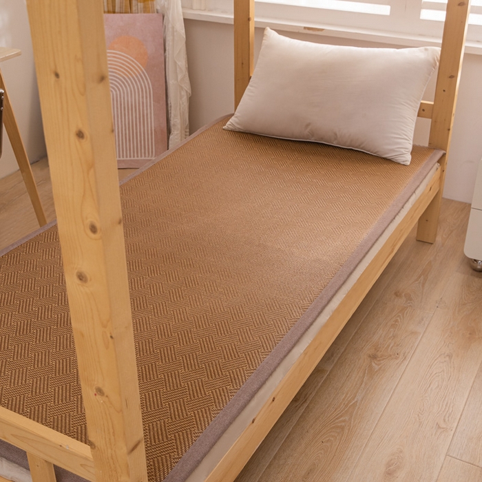 91家纺网 家纺一手货源 找家纺  （买家秀）（爆款花型 不断货）藤席地垫日式榻榻米床边垫子打地铺睡觉凉席藤席凉席床垫软垫学生宿舍床垫 饼干花（学生床）