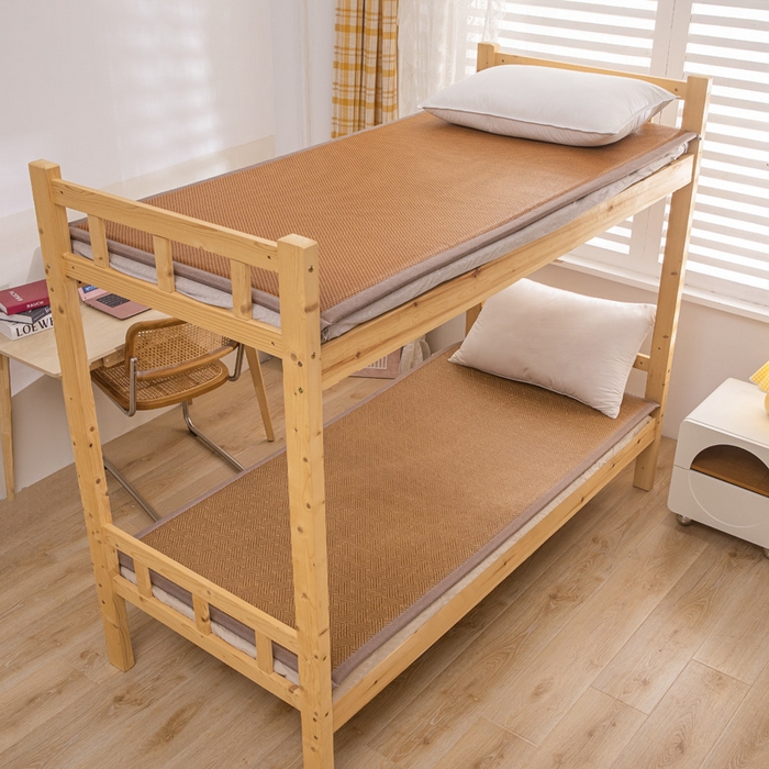 91家纺网 家纺一手货源 找家纺  （买家秀）（爆款花型 不断货）藤席地垫日式榻榻米床边垫子打地铺睡觉凉席藤席凉席床垫软垫学生宿舍床垫 饼干花（学生床）