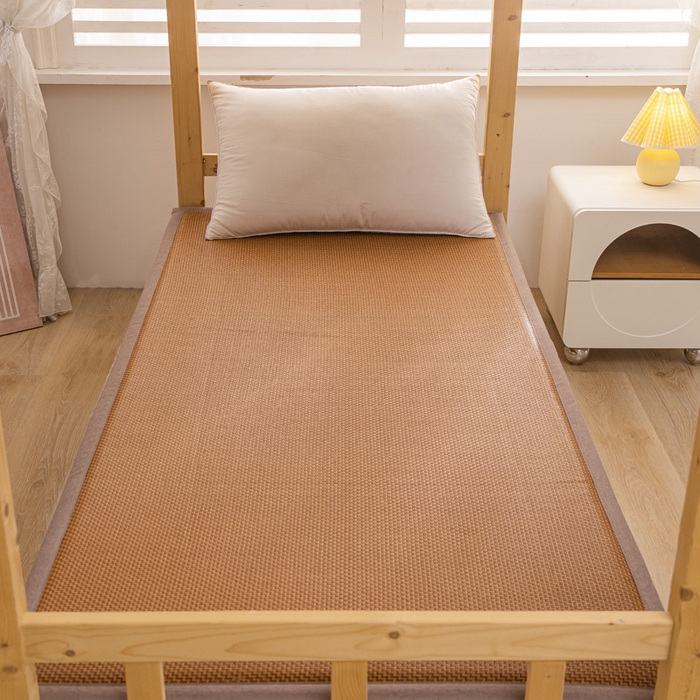 91家纺网 家纺一手货源 找家纺  （买家秀）（爆款花型 不断货）藤席地垫日式榻榻米床边垫子打地铺睡觉凉席藤席凉席床垫软垫学生宿舍床垫 步步高（学生床）