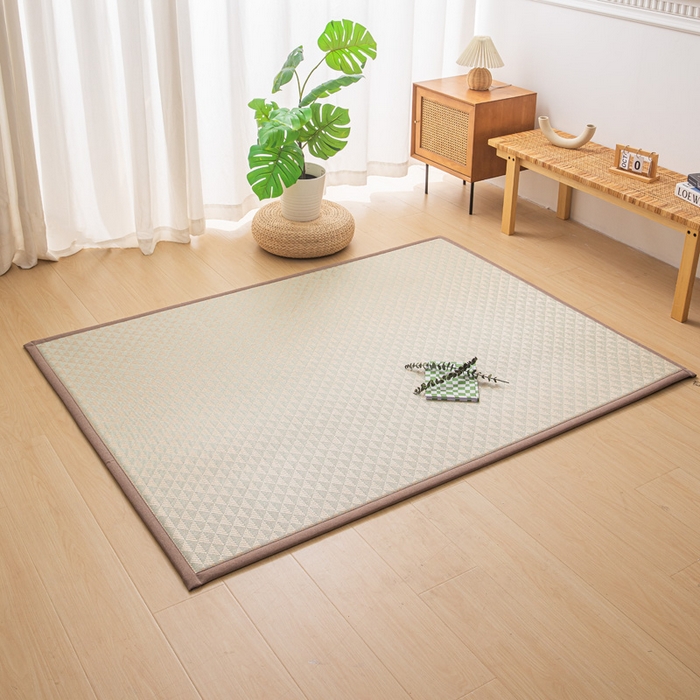 91家纺网 家纺一手货源 找家纺  （买家秀）（爆款花型 不断货）藤席地垫日式榻榻米床边垫子打地铺睡觉凉席藤席凉席床垫软垫学生宿舍床垫 冰藤三角花