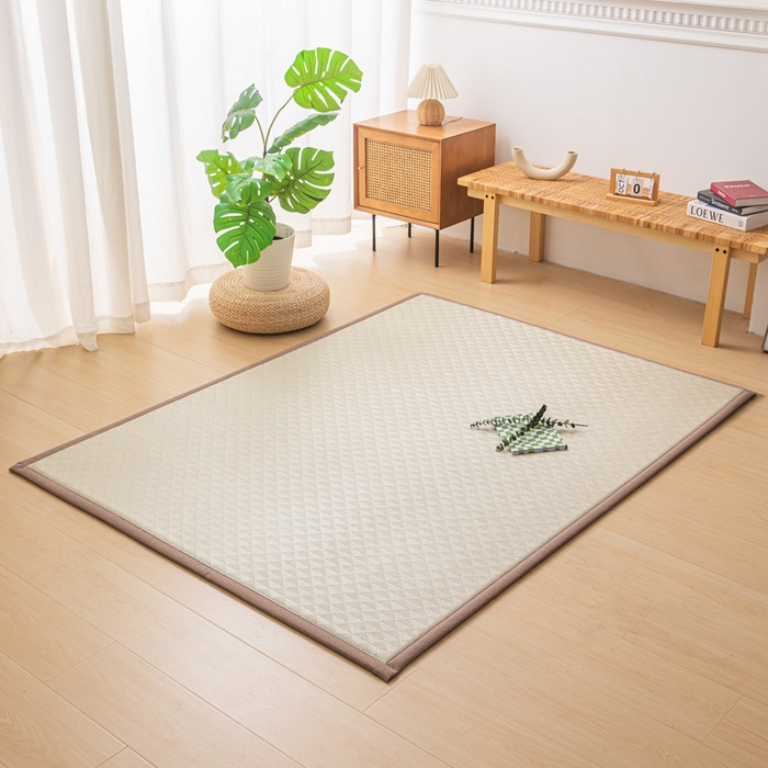 91家纺网 家纺一手货源 找家纺  （买家秀）（爆款花型 不断货）藤席地垫日式榻榻米床边垫子打地铺睡觉凉席藤席凉席床垫软垫学生宿舍床垫 冰藤三角花