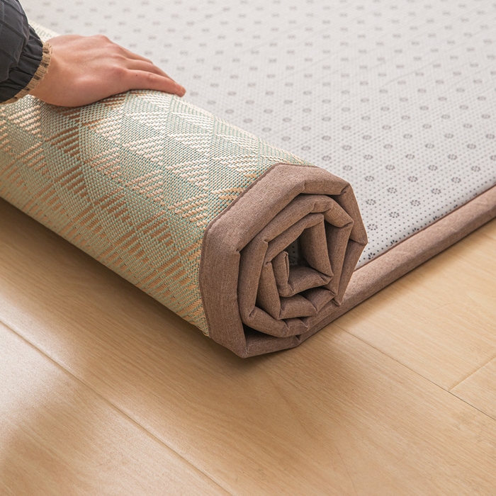 91家纺网 家纺一手货源 找家纺  （买家秀）（爆款花型 不断货）藤席地垫日式榻榻米床边垫子打地铺睡觉凉席藤席凉席床垫软垫学生宿舍床垫 冰藤三角花