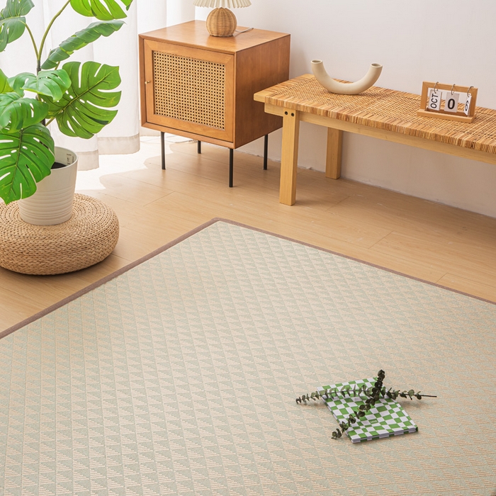 91家纺网 家纺一手货源 找家纺  （买家秀）（爆款花型 不断货）藤席地垫日式榻榻米床边垫子打地铺睡觉凉席藤席凉席床垫软垫学生宿舍床垫 冰藤三角花