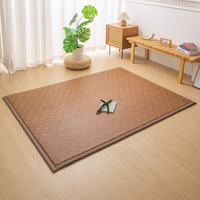 91家纺网 家纺一手货源 找家纺  （买家秀）（爆款花型 不断货）藤席地垫日式榻榻米床边垫子打地铺睡觉凉席藤席凉席床垫软垫学生宿舍床垫 镜框花