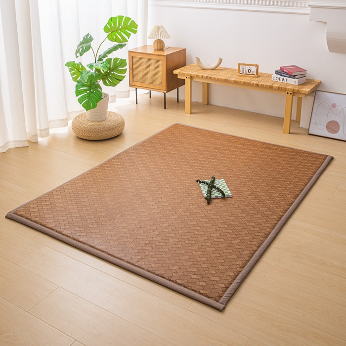 91家纺网 家纺一手货源 找家纺  （买家秀）（爆款花型 不断货）藤席地垫日式榻榻米床边垫子打地铺睡觉凉席藤席凉席床垫软垫学生宿舍床垫 镜框花