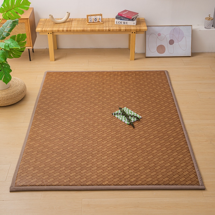 91家纺网 家纺一手货源 找家纺  （买家秀）（爆款花型 不断货）藤席地垫日式榻榻米床边垫子打地铺睡觉凉席藤席凉席床垫软垫学生宿舍床垫 镜框花