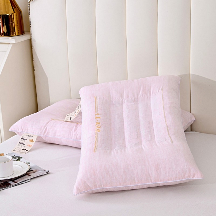 91家纺网 家纺一手货源 找家纺 佳尚枕芯 2025新款生姜暖绒全棉护颈枕枕头枕芯 粉 48x74cm/只