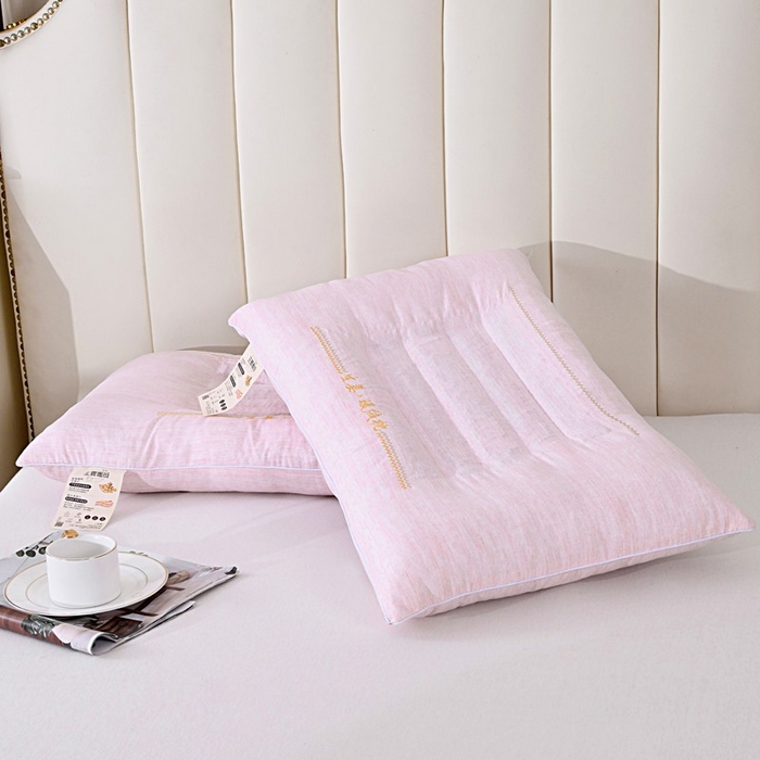 91家纺网 家纺一手货源 找家纺 佳尚枕芯 2025新款生姜暖绒全棉护颈枕枕头枕芯 粉 48x74cm/只