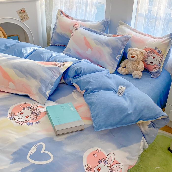 91家纺网 家纺一手货源 找家纺 简冠家纺 2025新款植物羊绒磨毛四件套 优漫卡通