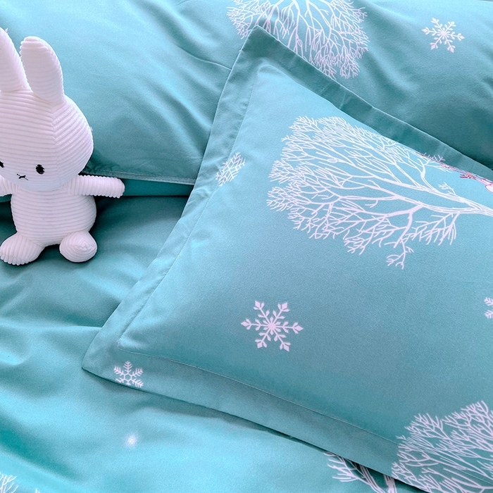 91家纺网 家纺一手货源 找家纺 简冠家纺 2025新款植物羊绒磨毛四件套 鹿林