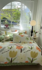 91家纺网 家纺一手货源 找家纺 简冠家纺 2025新款植物羊绒磨毛四件套 阳光花蕊