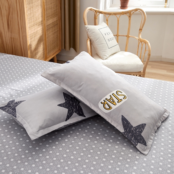 91家纺网 家纺一手货源 找家纺 简冠家纺 2025新款植物羊绒磨毛四件套 STAR星-灰