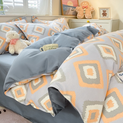 简冠家纺 2025新款植物羊绒磨毛四件套 萨博