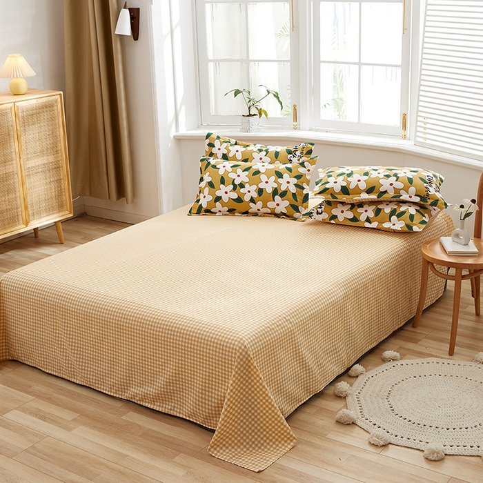 91家纺网 家纺一手货源 找家纺 简冠家纺 2025新款植物羊绒磨毛四件套 恋夏 黄