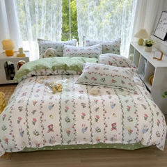 91家纺网 家纺一手货源 找家纺 简冠家纺 2025新款植物羊绒磨毛四件套 林间小兔叽