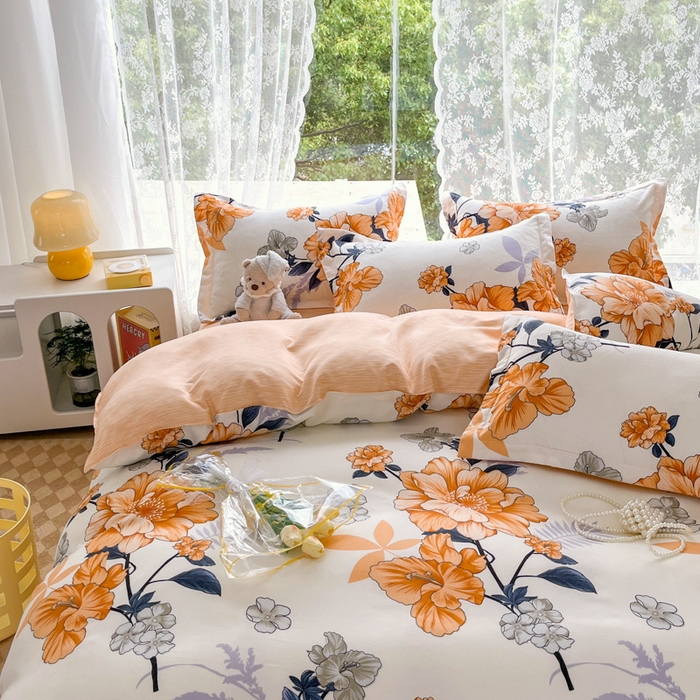 91家纺网 家纺一手货源 找家纺 简冠家纺 2025新款植物羊绒磨毛四件套 西域花开