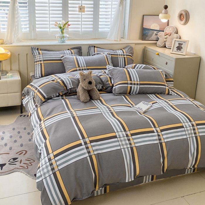 91家纺网 家纺一手货源 找家纺 简冠家纺 2025新款植物羊绒磨毛四件套 岁月静好