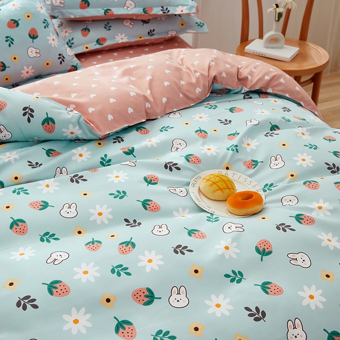 91家纺网 家纺一手货源 找家纺 简冠家纺 2025新款植物羊绒磨毛四件套 恋爱小雏菊 兰