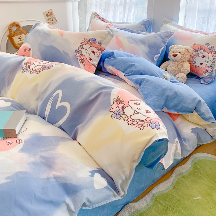 91家纺网 家纺一手货源 找家纺 简冠家纺 2025新款植物羊绒磨毛四件套 优漫卡通