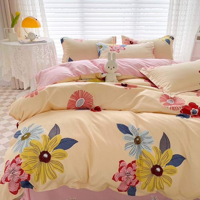 91家纺网 家纺一手货源 找家纺 简冠家纺 2025新款植物羊绒磨毛四件套 香榭丽舍