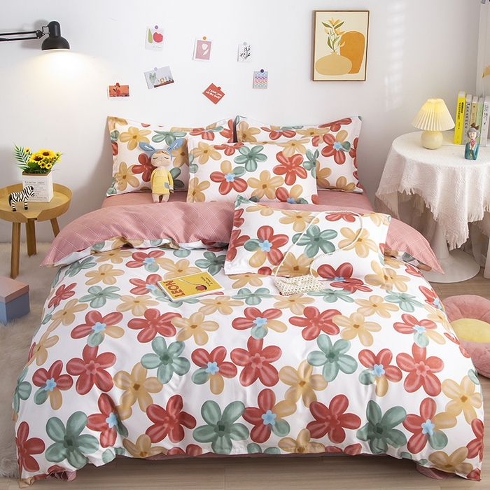 91家纺网 家纺一手货源 找家纺 简冠家纺 2025新款植物羊绒磨毛四件套 盈盈花香