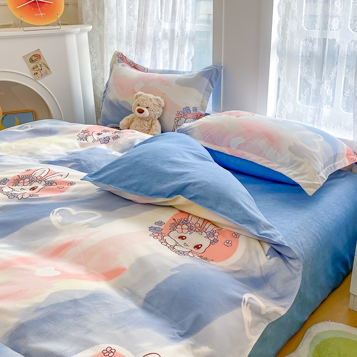 91家纺网 家纺一手货源 找家纺 简冠家纺 2025新款植物羊绒磨毛四件套 优漫卡通