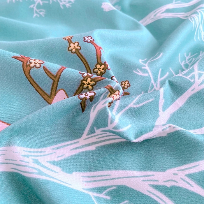 91家纺网 家纺一手货源 找家纺 简冠家纺 2025新款植物羊绒磨毛四件套 鹿林