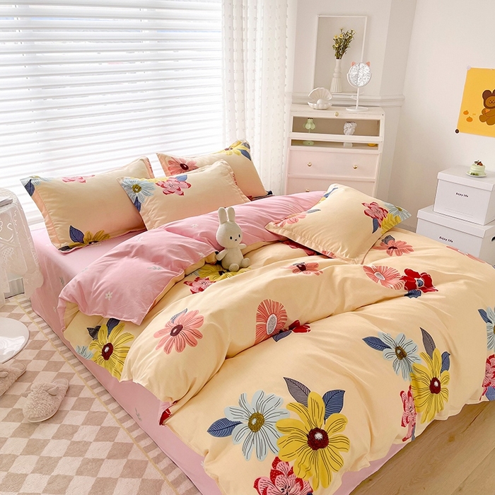 91家纺网 家纺一手货源 找家纺 简冠家纺 2025新款植物羊绒磨毛四件套 香榭丽舍