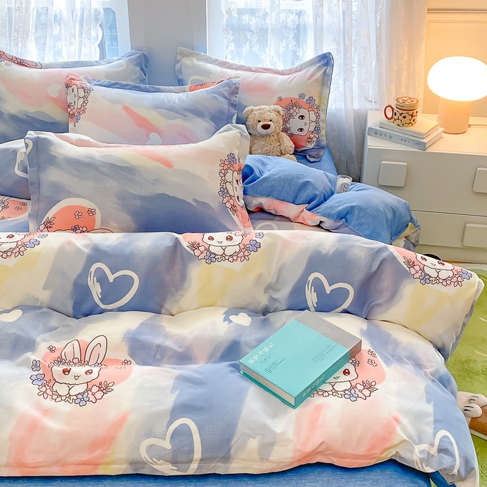 91家纺网 家纺一手货源 找家纺 简冠家纺 2025新款植物羊绒磨毛四件套 优漫卡通