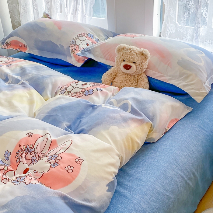 91家纺网 家纺一手货源 找家纺 简冠家纺 2025新款植物羊绒磨毛四件套 优漫卡通