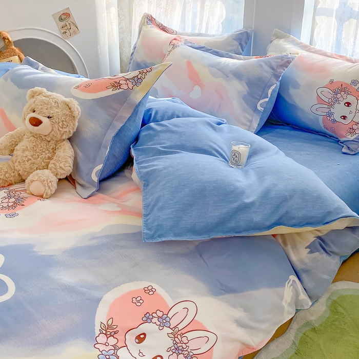 91家纺网 家纺一手货源 找家纺 简冠家纺 2025新款植物羊绒磨毛四件套 优漫卡通