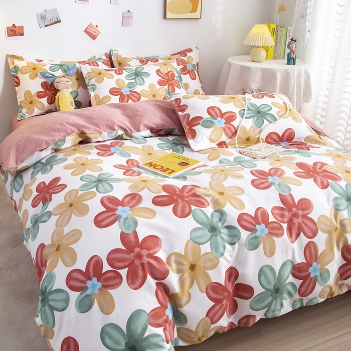 91家纺网 家纺一手货源 找家纺 简冠家纺 2025新款植物羊绒磨毛四件套 盈盈花香