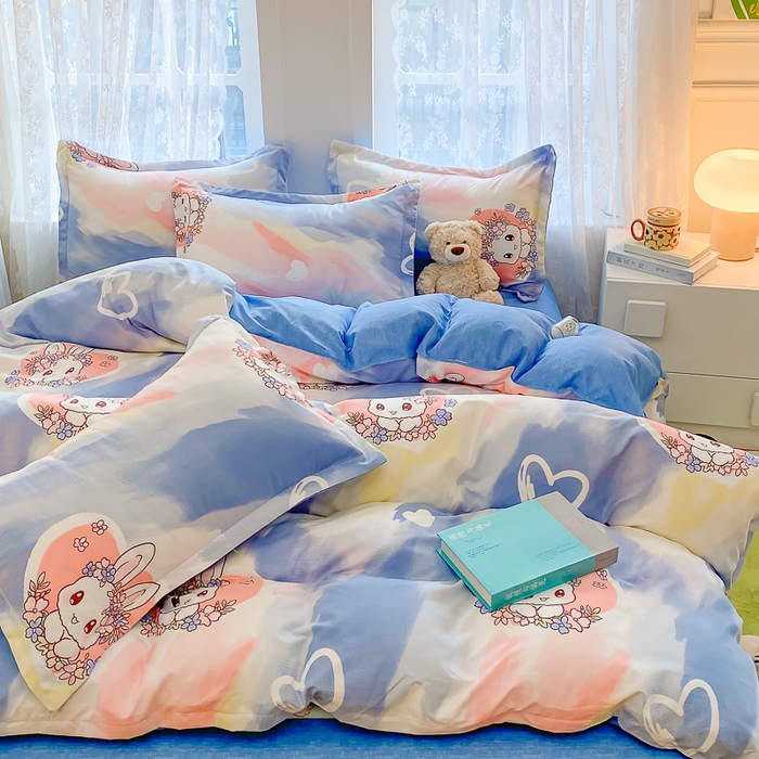 91家纺网 家纺一手货源 找家纺 简冠家纺 2025新款植物羊绒磨毛四件套 优漫卡通