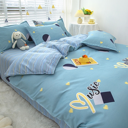 简冠家纺 2025新款植物羊绒磨毛四件套 宜家田园