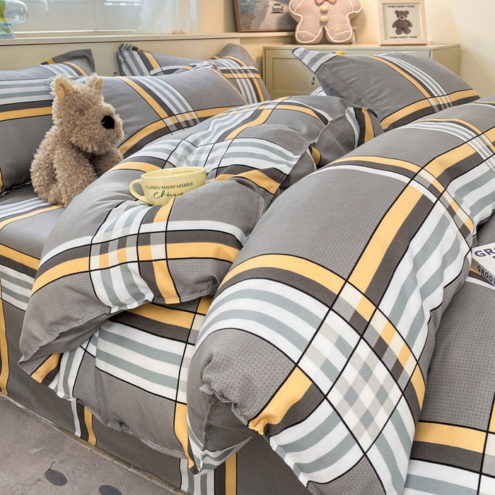 91家纺网 家纺一手货源 找家纺 简冠家纺 2025新款植物羊绒磨毛四件套 岁月静好