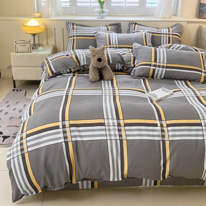 91家纺网 家纺一手货源 找家纺 简冠家纺 2025新款植物羊绒磨毛四件套 岁月静好