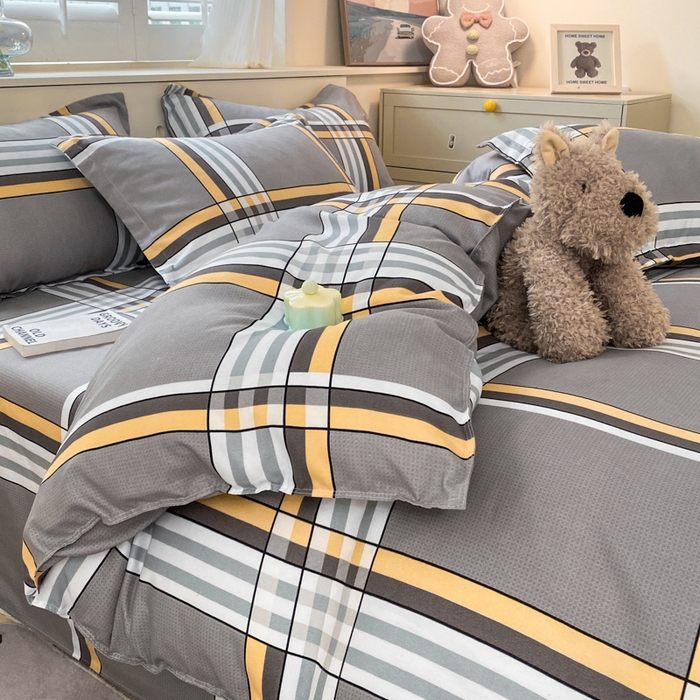 91家纺网 家纺一手货源 找家纺 简冠家纺 2025新款植物羊绒磨毛四件套 岁月静好